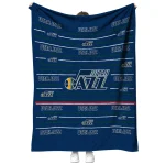 utah jazz handdrawn stripes navy quilt blanket best selling
