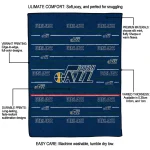 utah jazz handdrawn stripes navy quilt blanket best selling
