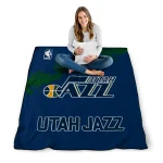 utah jazz nba grunge navy quilt blanket best selling