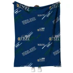 utah jazz sketch lines navy quilt blanket best selling