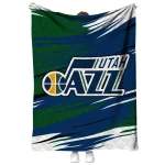 utah jazz wild lines navy white quilt blanket best selling