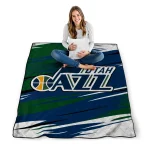 utah jazz wild lines navy white quilt blanket best selling