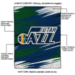 utah jazz wild lines navy white quilt blanket best selling