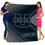 utah state aggies arrow layers navy quilt blanket best selling