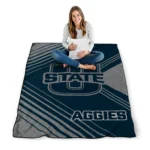 utah state aggies arrow layers navy quilt blanket best selling