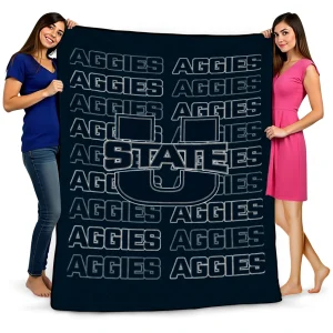 utah state aggies bold red navy quilt blanket best selling