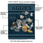 utah state aggies disney football navy quilt blanket best selling