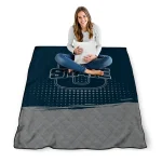 utah state aggies dot illusion navy quilt blanket best selling