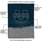 utah state aggies dot illusion navy quilt blanket best selling