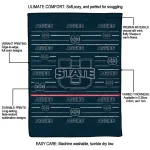 utah state aggies handdrawn stripes navy quilt blanket best selling