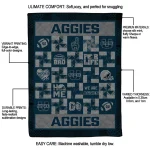 utah state aggies helmet heart navy quilt blanket best selling