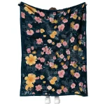 utah state aggies hibiscus foliage navy quilt blanket best selling