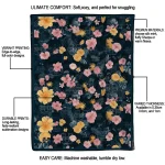utah state aggies hibiscus foliage navy quilt blanket best selling
