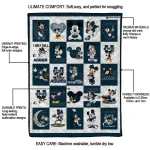utah state aggies mickey mouse motif navy white quilt blanket best selling