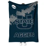 utah state aggies paint trail navy quilt blanket best selling