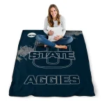 utah state aggies paint trail navy quilt blanket best selling