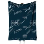utah state aggies sketch lines navy quilt blanket best selling