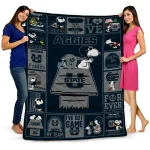 utah state aggies snoopy love navy quilt blanket best selling