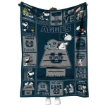 utah state aggies snoopy love navy quilt blanket best selling