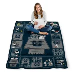 utah state aggies snoopy love navy quilt blanket best selling