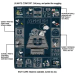 utah state aggies snoopy love navy quilt blanket best selling