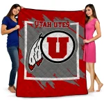 utah utes block border red quilt blanket best selling