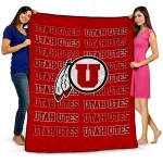 utah utes bold red quilt blanket best selling