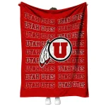 utah utes bold red quilt blanket best selling