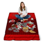 utah utes disney football red quilt blanket best selling