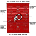 utah utes handdrawn stripes red quilt blanket best selling