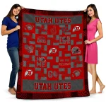 utah utes helmet heart red quilt blanket best selling
