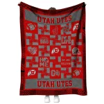 utah utes helmet heart red quilt blanket best selling