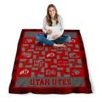 utah utes helmet heart red quilt blanket best selling