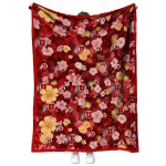 utah utes hibiscus foliage red quilt blanket best selling