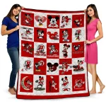 utah utes mickey mouse motif red white quilt blanket best selling