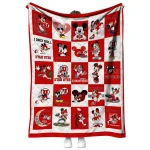 utah utes mickey mouse motif red white quilt blanket best selling
