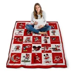 utah utes mickey mouse motif red white quilt blanket best selling