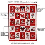utah utes mickey mouse motif red white quilt blanket best selling