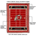 utah utes mickey player red quilt blanket best selling