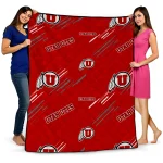 Utah Utes Sketch Lines Red Quilt Blanket 1 utah utes sketch lines red quilt blanket best selling