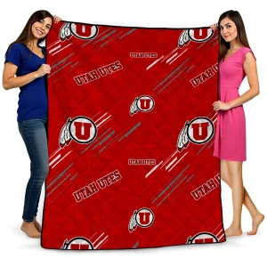 utah utes sketch lines red quilt blanket best selling