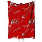 utah utes sketch lines red quilt blanket best selling