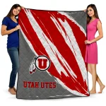 utah utes stroke art red white quilt blanket best selling