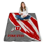 utah utes stroke art red white quilt blanket best selling