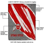 utah utes stroke art red white quilt blanket best selling