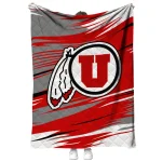utah utes wild lines red white quilt blanket best selling