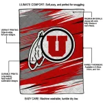 utah utes wild lines red white quilt blanket best selling