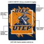 utep miners block border blue quilt blanket best selling