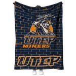 utep miners brick grid blue quilt blanket best selling
