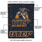 utep miners brick grid blue quilt blanket best selling